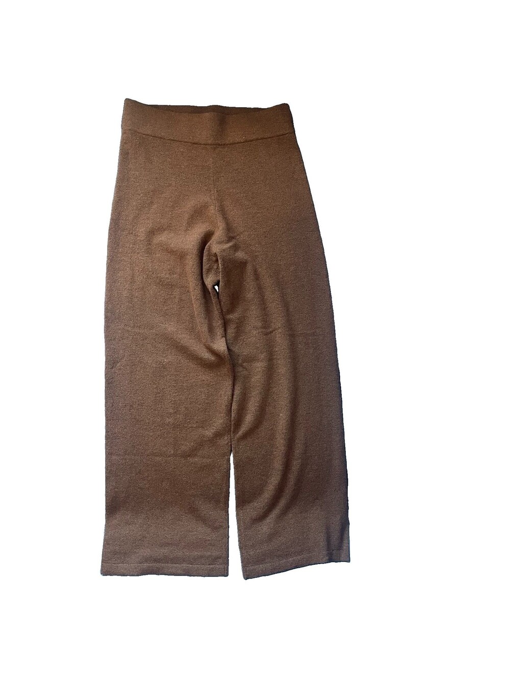 Cult Gaia Sz M Brown Alpaca Wool Knit Wide Leg Pull On Pants Designer Soft Feel
